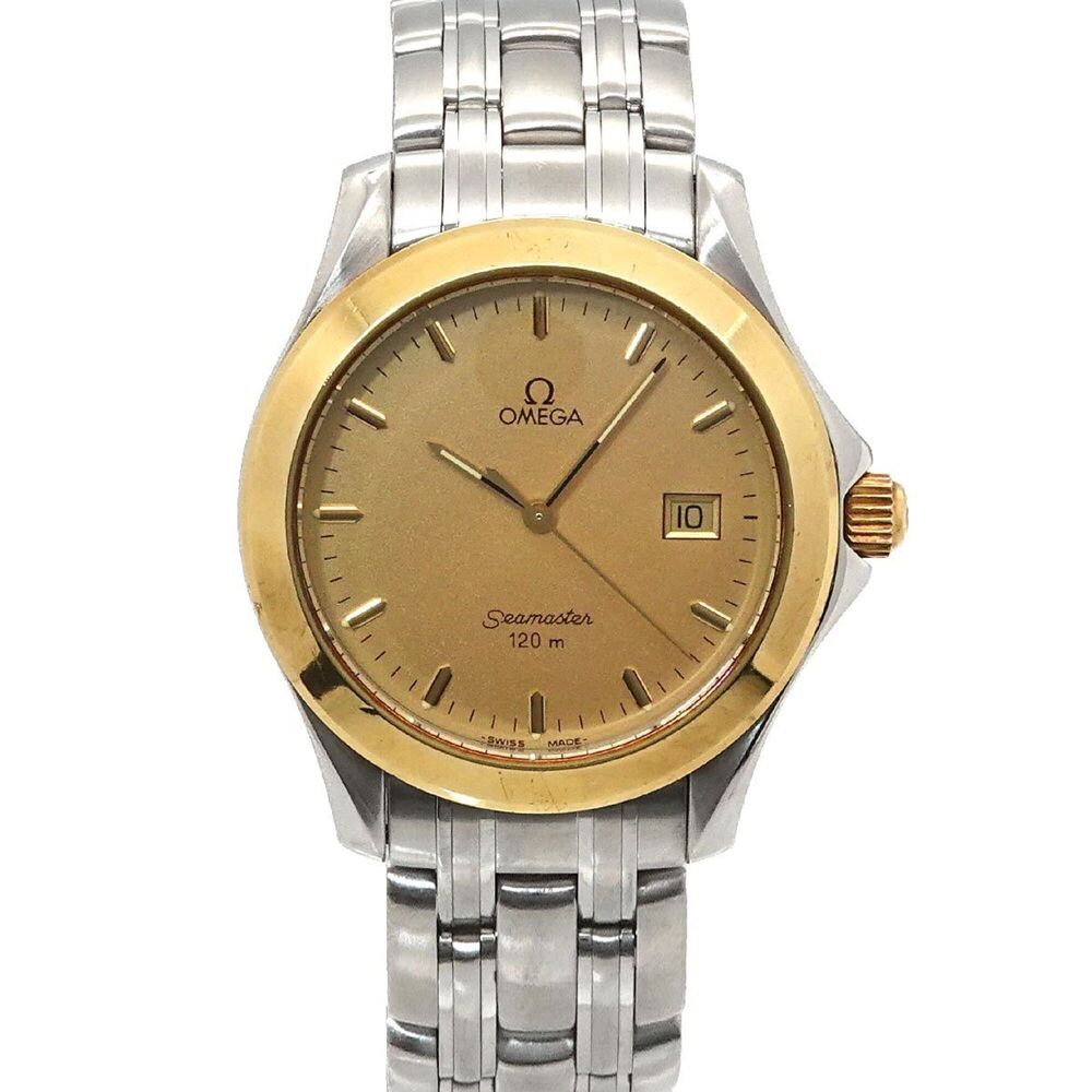 Omega Seamaster 120 Two-Tone Men's Watch, Date, Gold (YG), Yellow Gold, Quart...